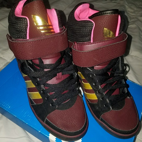 adidas womens high top wedge sneakers